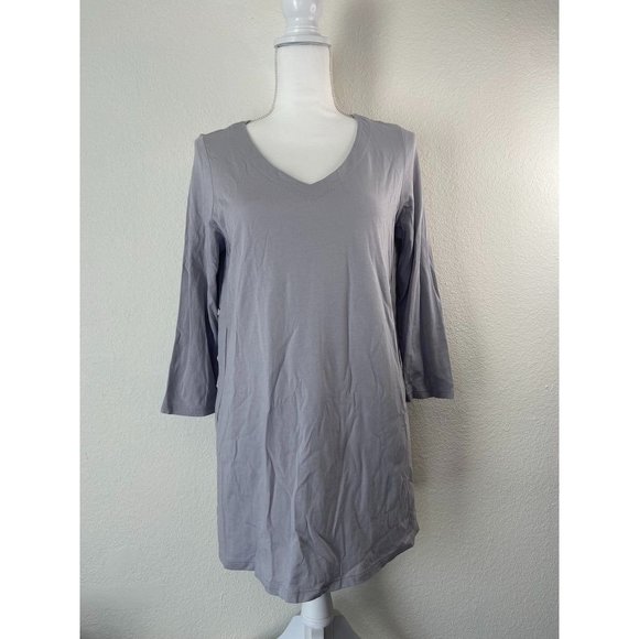 J. Jill women's small grey 3/4 sleeve modal/cotton tunic blouse lightweight top - Picture 1 of 6